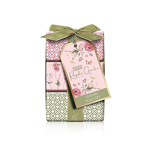 Baylis & Harding Royale Garden - Jabones envueltos de lujo de rosa, amapola y vainilla (paquete de 1), apto para veganos