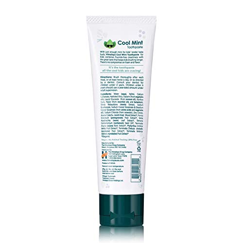 Himalaya Botanique Kids Toothpaste, Cool Mint Flavor To Reduce Plaque And Keep Kids Brushing Longer, Fluoride Free, 4 Oz #TOP1