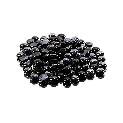 Image of WGV Flat Marbles, Pebbles, Glass Gems for Vase Fillers, Party Table Scatter, Decoration, Landscaping, Aquarium Decor, Crystal Rocks [Color: Black] (2 Pounds, Approx 200 pcs)