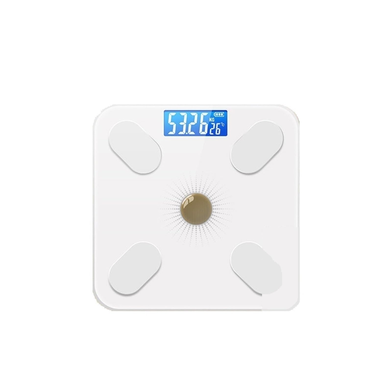 Báscula Digital De Peso Corporal USB Carga Óptica Bluetooth Inteligente Inalámbrico BMI Analizador Grasa Baño Dormitorio Niñas Portátil Preciso FáCil De Leer(B White)