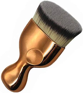 Flat Angle Foundation Brush High Density Face Body Kabuki Makeup Brush for Liquid Foundation Pressed Powder Cream Buffing Stippling Blending Concealer (Rose gold)