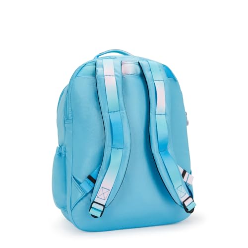Image of Kipling Seoul Extra Large Metallic 17 inch Laptop Backpack Sea Blue Met
