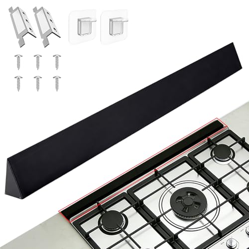 30 Slide-In Range Rear Filler Kit Slide In Range Gap Filler Kit Stove Gap Universal Triangular Filler Strip Cooktop Trim Kit for Whirlpool & Most Brands Durable Aluminum Black