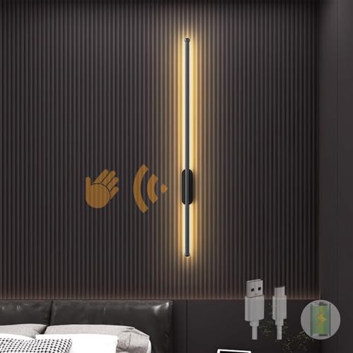 Lámparas de pared LED recargables por USB con sensor automático y tres tonos de luz