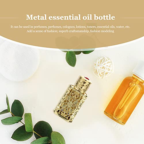 Metal Essential Oil Bottle Dispensing Bottle Essential Oil for Diffuser Retro Essential Oil Bottle Spray Lotion Spray Bottles Empty Bottle Shell Metal Small Glass Travel Vintage 3ml - Image 8