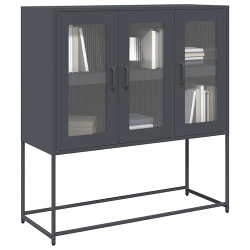 Vetnasa Aparador de Acero Laminado en frío Antracita 100,5x39x107 cm Mobiliario, Armarios y Almacenamiento, Aparadores Antracita 26,97 KG
