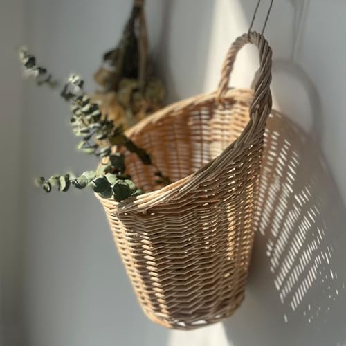 Cesta de pared rural de fibra natural para decorar y organizar la cocina 6