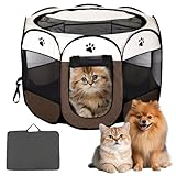 【Clôture pliable multifonctionnelle pour animaux de compagnie】Cette parc pour chien en tissu oxford peut être utilisée à l'intérieur comme à l'extérieur, pour le camping. C'est un choix idéal pour l'intérieur, l'extérieur, les voyages ou le camping. Son intérieur spacieux offre à votre animal plus d'espace pour jouer.