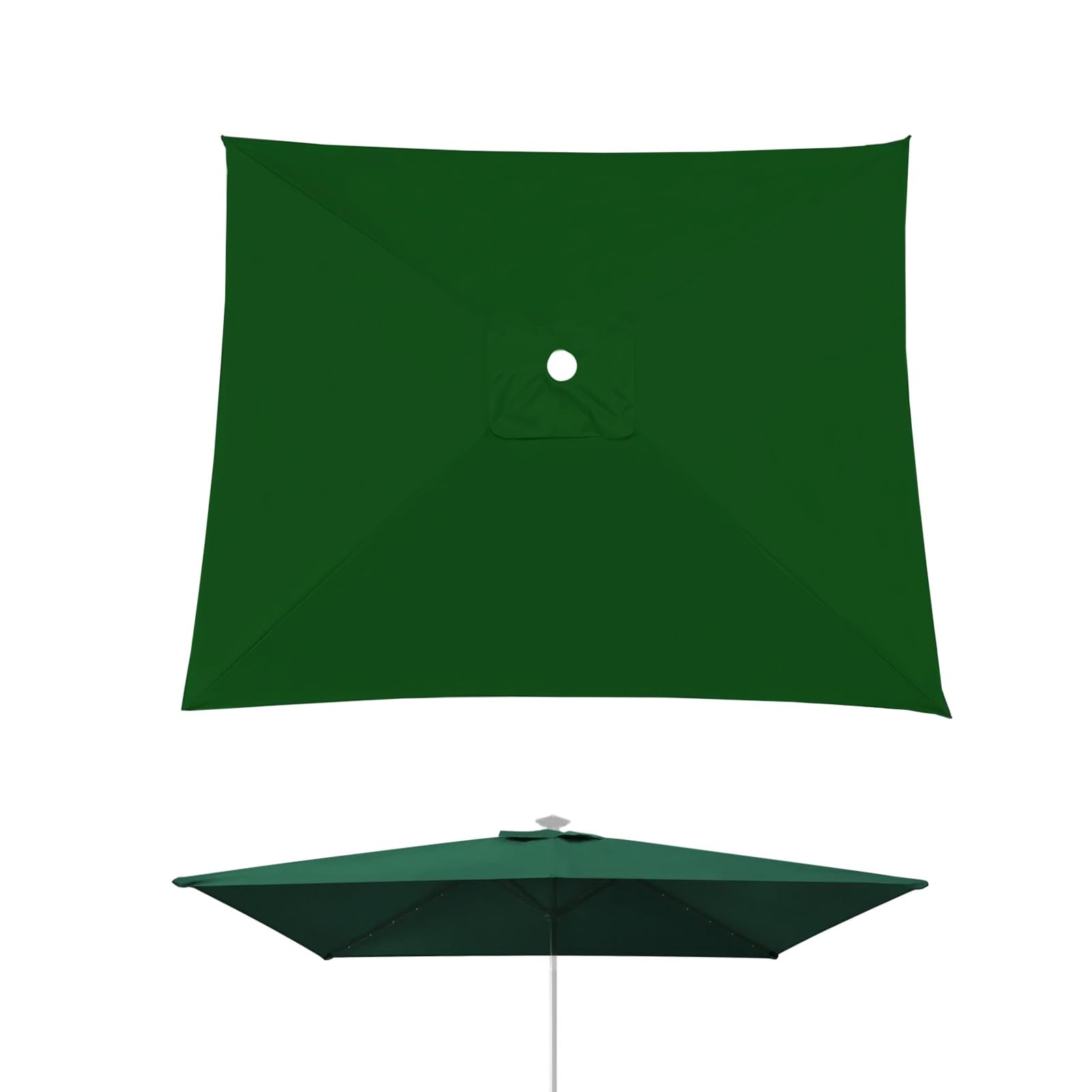 2x3m 3X3 2X2 Auvent De Rechange, 4 6 8 Baleines Toile De Remplacement De Parasol Rectangulaire/Carré, Polyester Imperméable U30+ Respirant Lavable, Housse Pour Jardin Terrasse Plage(Green,2X2m)