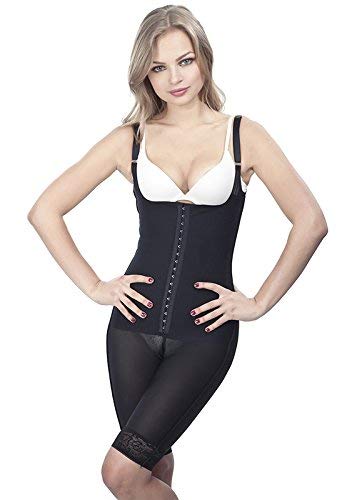 Lipo Express Women's Thin Strap 3/4 Leg Shapewear Fajas Colombianas Reductoras Ref 1629BLK (M)