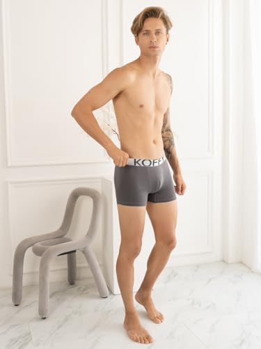Image of KOFFY Men's Malleable Cotton Lycra Long Trunk with Minus Cutting Pouch and Moisture Wicking Properties