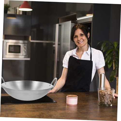 Wok de acero inoxidable reforzado para cocina diaria miniatura 3