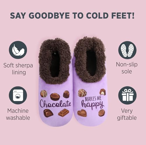 Smoozie Pairable Food Socks - Funny House Slippers for Women, Non-Slip Fuzzy Slipper Socks2