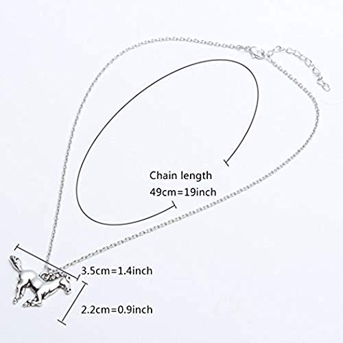 BANCHELLE Horse Pendant Horse Necklaces with Pouch Silver3