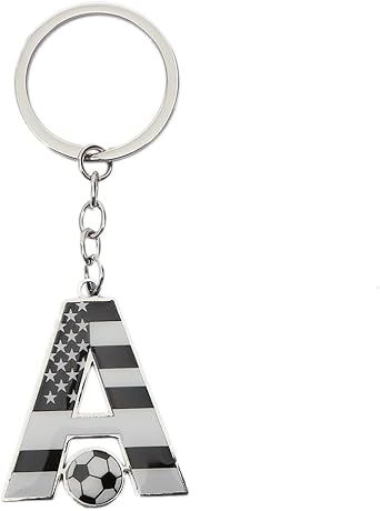 Bag Charms Initial A-Z Letter Keychain Bag Charm Soccer Keychain for Handbags Sports Bag