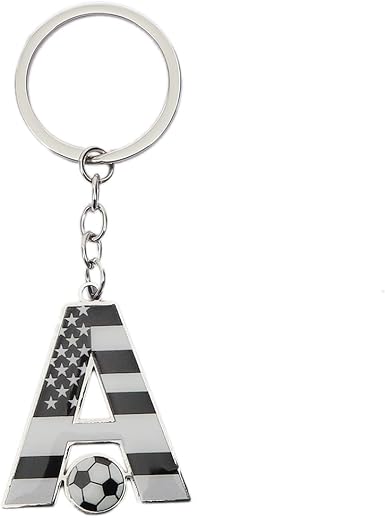 Bag Charms Initial A-Z Letter Keychain Bag Charm Soccer Keychain for Handbags Sports Bag