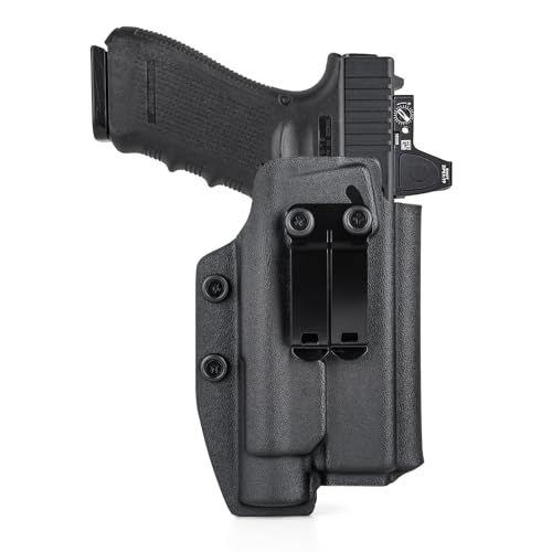 G19/G17 Holster with Light, IWB Kydex Holster for Glock 17 19 19x 22 23 31 32 44 45 with Streamlight TLR-1/TLR-1 HL/TLR-1S Flashlight & Red Dot, Appendix Inside Waistband Concealed Carry, Right Hand