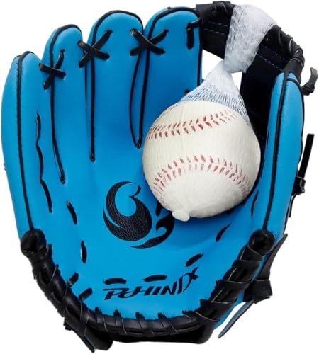 PHINIX Baseball Glove Tee Ball Mitts with Soft Ball for Kids Play & Training 8.5