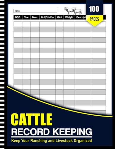 Cattle Record Keeping Book: Cattle Record Keeping Cow Calf Log Book | Cattle Breeding, Calving, and Livestock Record Keeping Book | Cow Income & Expense Ledger Immunizations Book