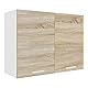 VCM Küchenschrank Breite 80 cm Holztür Hängeschrank Küche Küchenmöbel Esilo Weiß/Sonoma-Eiche
