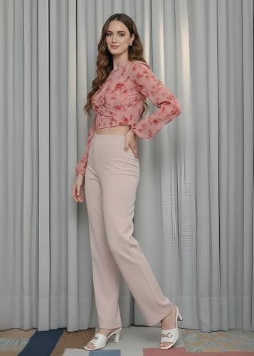 Image of Stylish Straight Fit Trouser for Women Trendy High Waist Trousers for Casual Wear