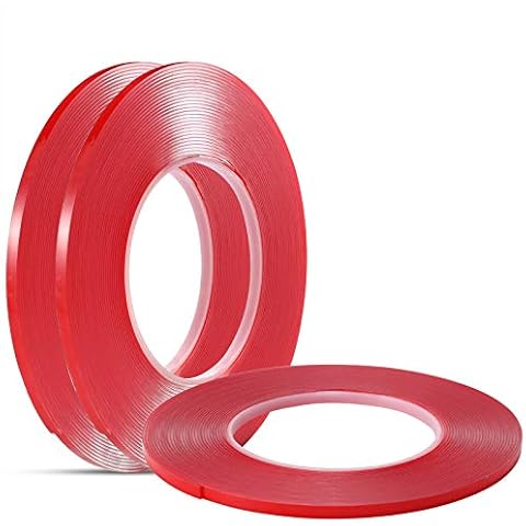 Gdrtwwh Double Sided Tape Heavy Duty,Double Sided Tape Strong Mounting Tape for Car Motorcycle Home Wall Mount Photo Mounting (3 Rolls,1/5 x 393 Inches) Cover