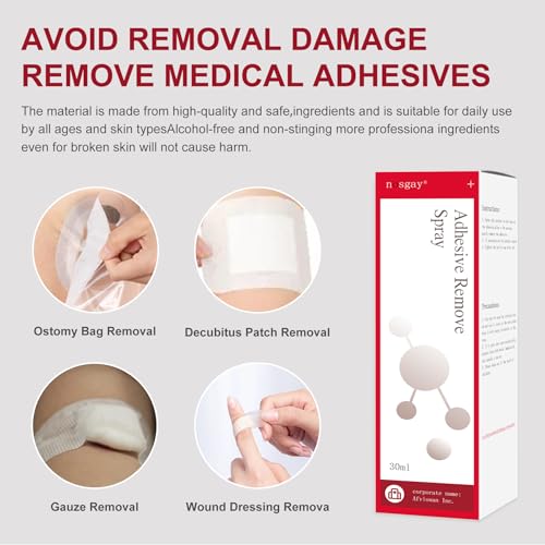 ovand nosgay No-Sting Adhesive Remover Spray - Medical Adhesive Remover 1 Oz - Adhesive Remover for Skin Ostomy Bandage Wound Dressings Wig Glue Remover (4 Pcs)