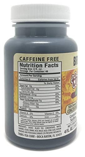 Thirs-Tea Brewed Tea | 4Oz Bottle | Unsweetened | 3Gal Yield | Caffeine Free #TOP2