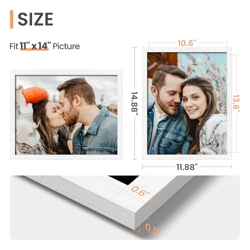 Image of upsimples 11x14 Picture Frame, Wall Gallery Photo Frames with Engineered Wood, White 1 Pack