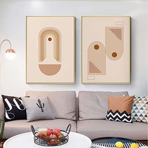 Mur Art Imprimer Image Norbique Abstraite 70x100cm Duo Toile Géométrique pour Maison