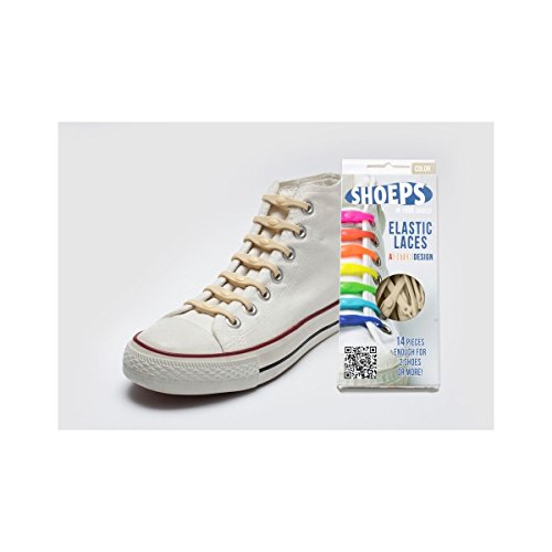 Shoeps - Cordones Elásticos, 14 Piezas, Arena