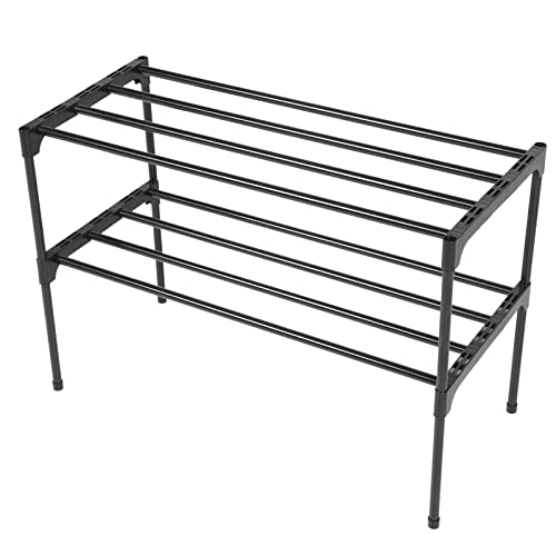 TEMPNAP Double Layer Stainless Steel Shoe Rack Sturdy Household Shoes Holder Organizer Space Saving Shoe