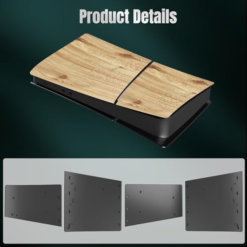 Image of Slim Digital Edition Cover Plates for New PS5 Slim Console, Shell Panels Compatible with New PlayStation 5 Slim Accessories Protective Replacement Faceplate (Wood Grain)