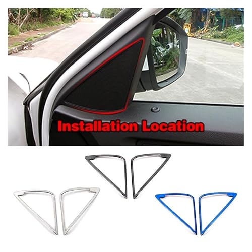 Cubierta de pilar de sonido para coche y embellecedor de columna triangular interior plata 2