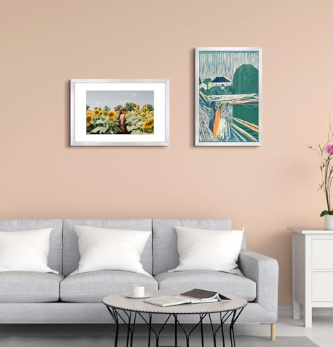 Image of Frametory, 16X24 Picture Frame Display 12X18 with Mat or Without Mat, Horizontal or Vertical Wall Poster Frame with High Definition Glass, Wide Molding, Perfect for Home Decorate (Silver, 3 Pack)