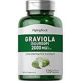Piping Rock Graviola Soursop Capsules |120 Count | Leaf Supplement | Concentrated Herbal Fruit Extract | Non-GMO, Gluten Free