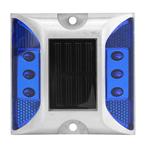 Gavigain Solar Driveway Dock Lights, LED Road Reflector, Waterproof Outdoor Driveway Road Highway Spike Lamp,Road Ground Light for for Road,Deck,Dock,Driveway,Garden (Blue)