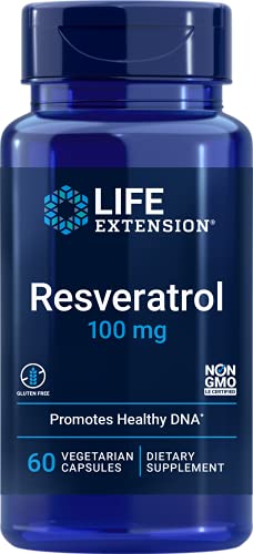 Life Extension Resveratrol 100 mg Promotes Health & Longevity â€“ Gluten-Free, Non-GMO, Vegetarian â€“ 60 Vegetarian Capsules