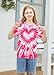 SunFoucs Tie Dye Shirts for Girls Kids Hearts Fashion Girl Fashion Short Sleeve Pink Hippies Tees Size 7-8