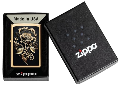Encendedor Zippo Golden Rose Metal Clásico miniatura 6
