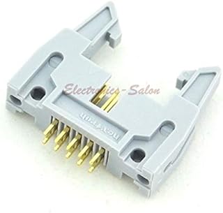 Davitu (50 pcs/lot) Flat Cable IDC 10 Pin Header Connector, Vertical, with Ejection Latch.