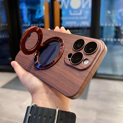 Étui en bois de luxe pour iPhone 14 Pro coque rigide marron