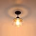 Industrial Semi Flush Mount Ceiling Light, Farmhouse Lighting Clear Glass Pendant Lighting Shade, Edison Vintage Style Hanging Lights Fixture (an Incandescent Bulb Included)