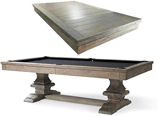 Plank & Hide Beaumont Pool Table w/Dining Top-Includes Premium Pool Table Balls and 4 Premium Cue Sticks