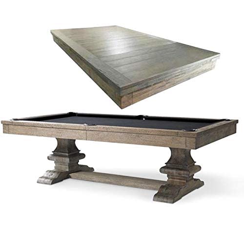 Plank & Hide Beaumont Pool Table W/Dining Top-Includes Premium Pool Table Balls And 4 Premium Cue Sticks #TOP13