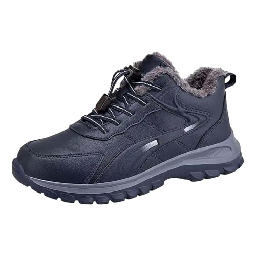 Generisch Botas de trekking para hombre, impermeables, con forro polar, antideslizantes, ligeras, para senderismo, deportivas, informales, cómodas, para acampar, azul, 44 EU