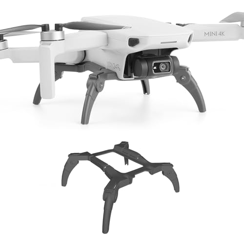 Mini 4K - Tren de aterrizaje plegable de liberación rápida de la pierna de extensión de altura de protección extendida para DJI Mini 4K Drone Accesorios (gris)