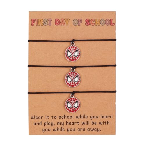 Back to School Bracelet Gifts, First Day of to School Gifts Spider and Kitty Matching Bracelet
