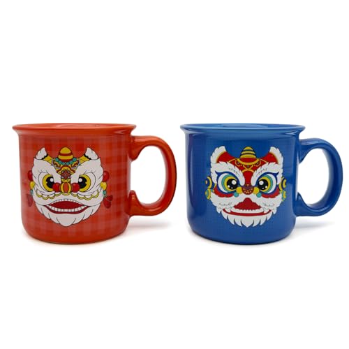 Tazas de cerámica 14 oz con borde enrollado, pack 2 miniatura 1