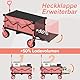 Sekey XXL Bollerwagen Faltbar mit Erweiterbarer Heckklappe 135L & 200L, Faltbarer Bollerwagen Klappbar Angelwagen Zusammenfaltbar aus Vier Richtungen bis 150KG, Flexi 4019, Rosa mit Schwarz